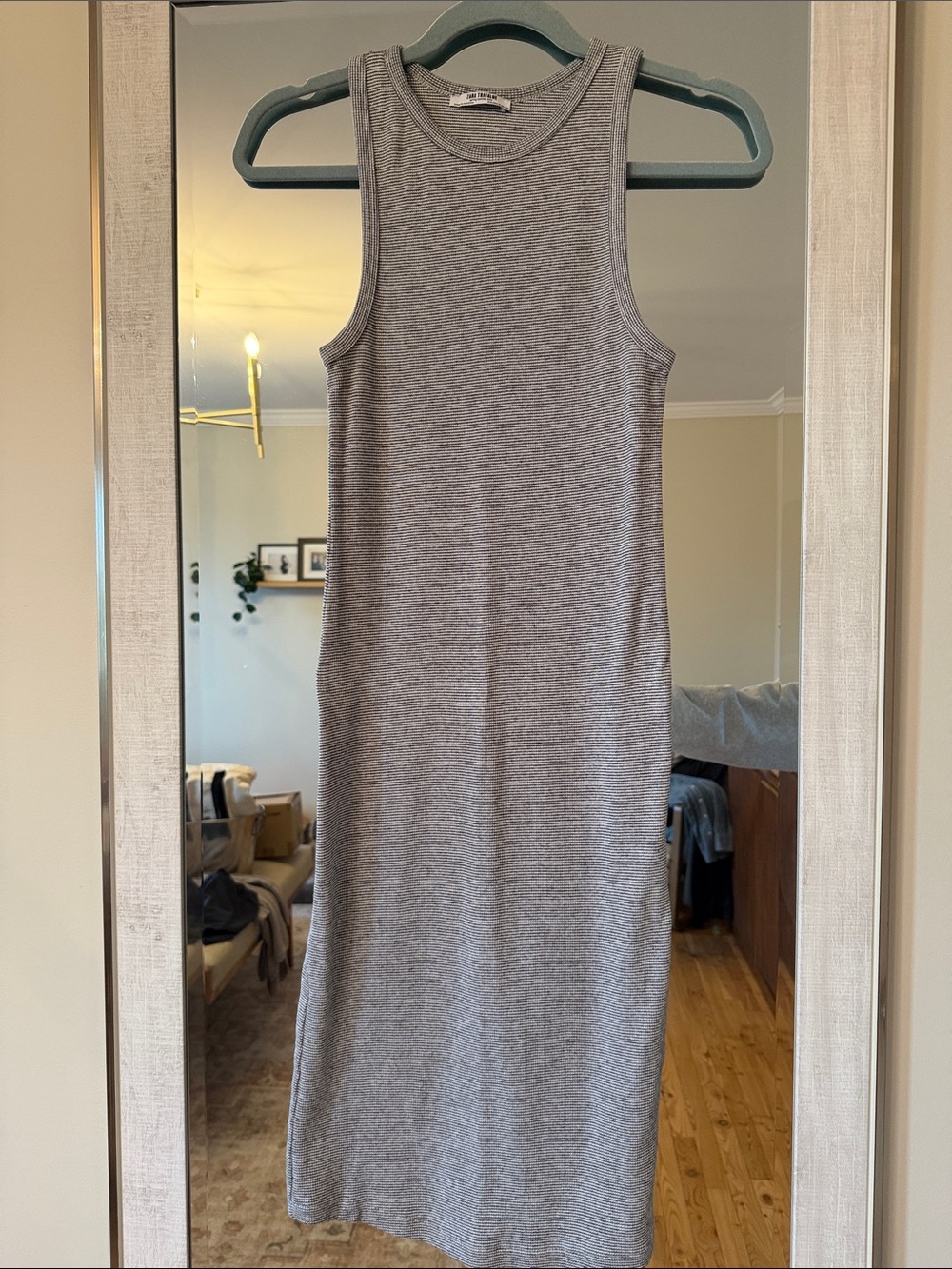 Zara Sleeveless Ribbed Knit Midi Dress - Heather Gray